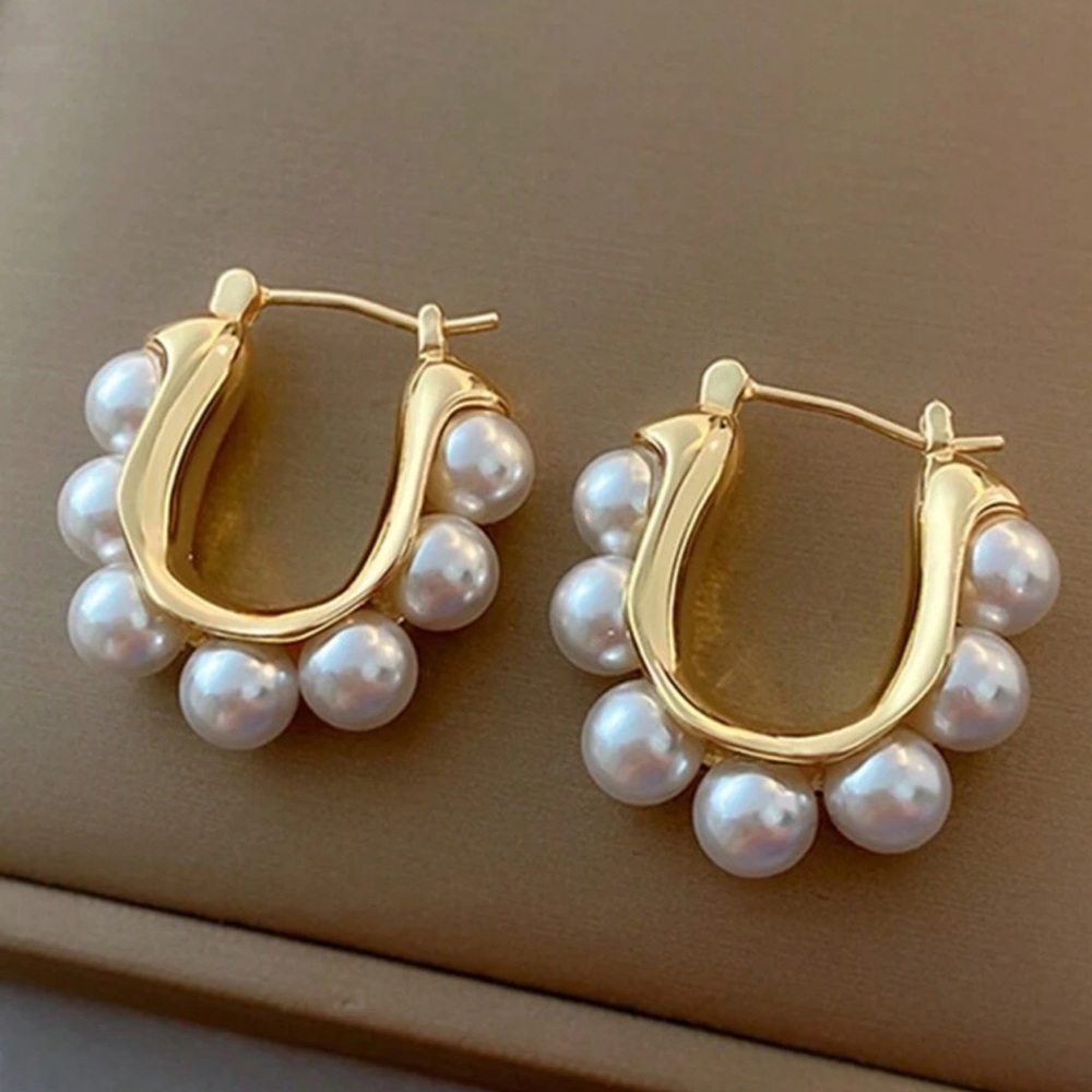 1 Pair Of Japanese And Korean Style Sweet And Gentle Elegant Pearl Earrings